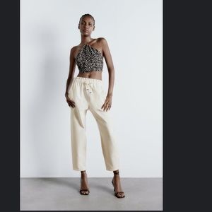 Zara off white trousers